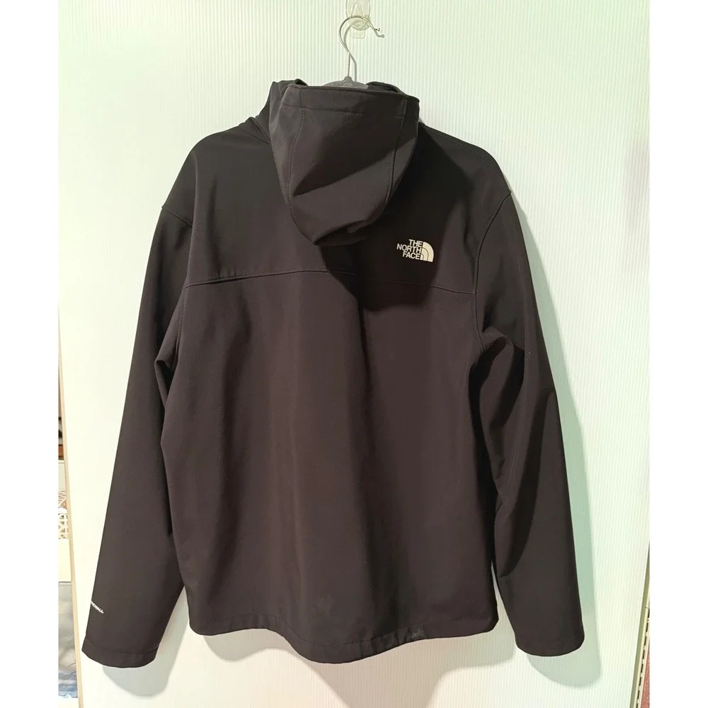 The North Face WindWall Soft Shell Jacket Mens XL Black Hooded Full Zip Fleece